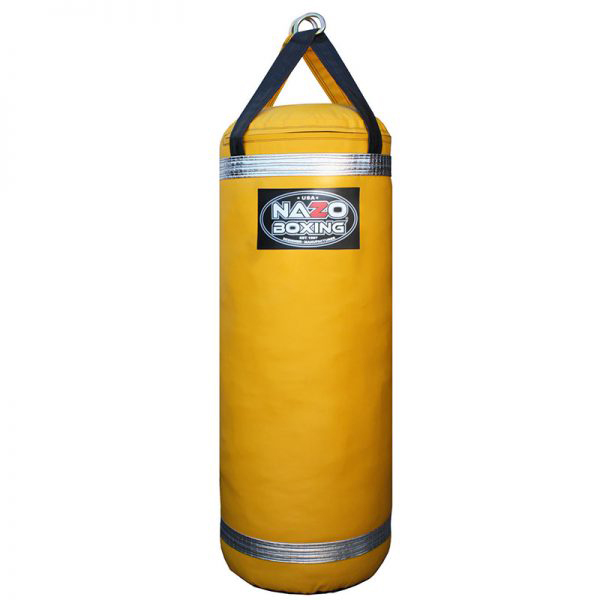 4 FT 135 LB Punching Heavy Bag Black & Yellow & Silver by Nazo Boxing