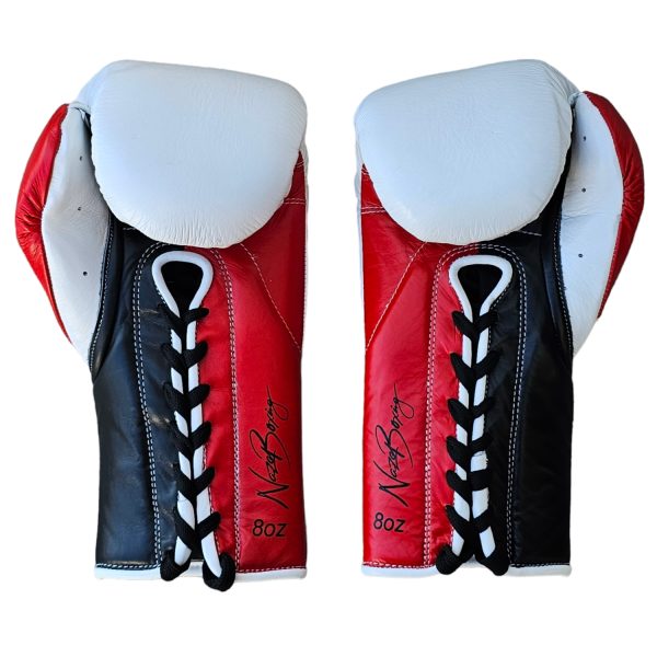 black red white fight gloves