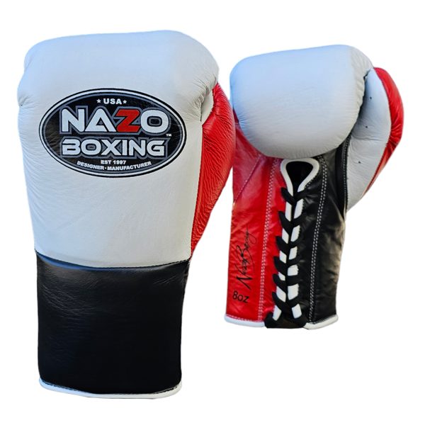 nazo boxing black red white fight gloves