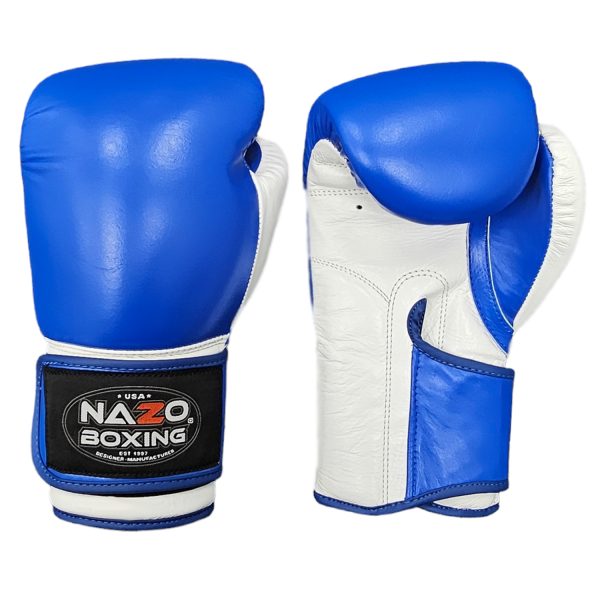 Leather Boxing Training Gloves Black & White by Nazo Boxing